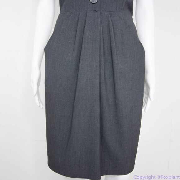 Calvin Klein grey short sleeves‎ sheath dress with side pockets, 10 - Picture 4 of 16